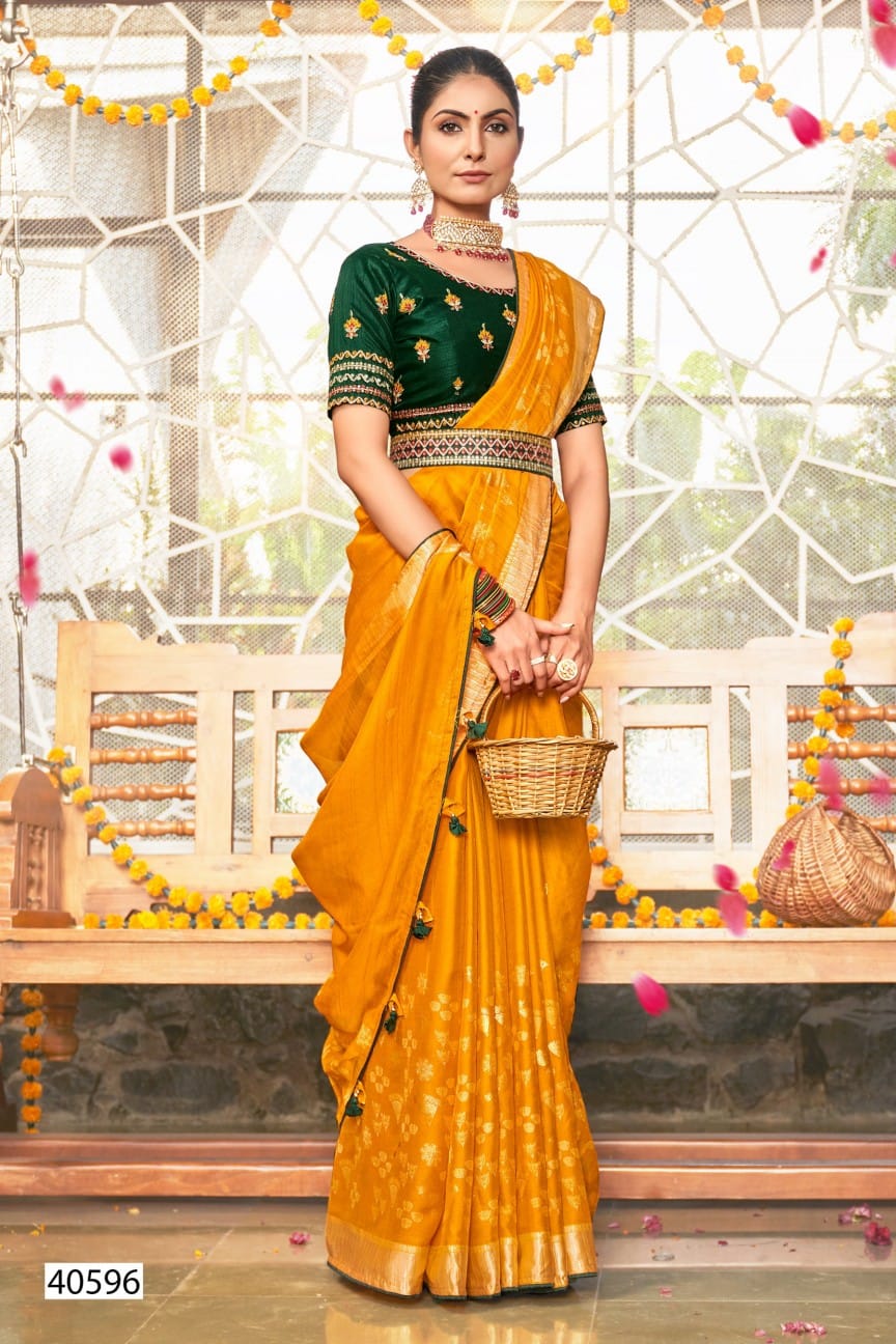 Divya By 5D Dull Moss Viscose Designer Sarees Wholesale Clothing Suppliers In India